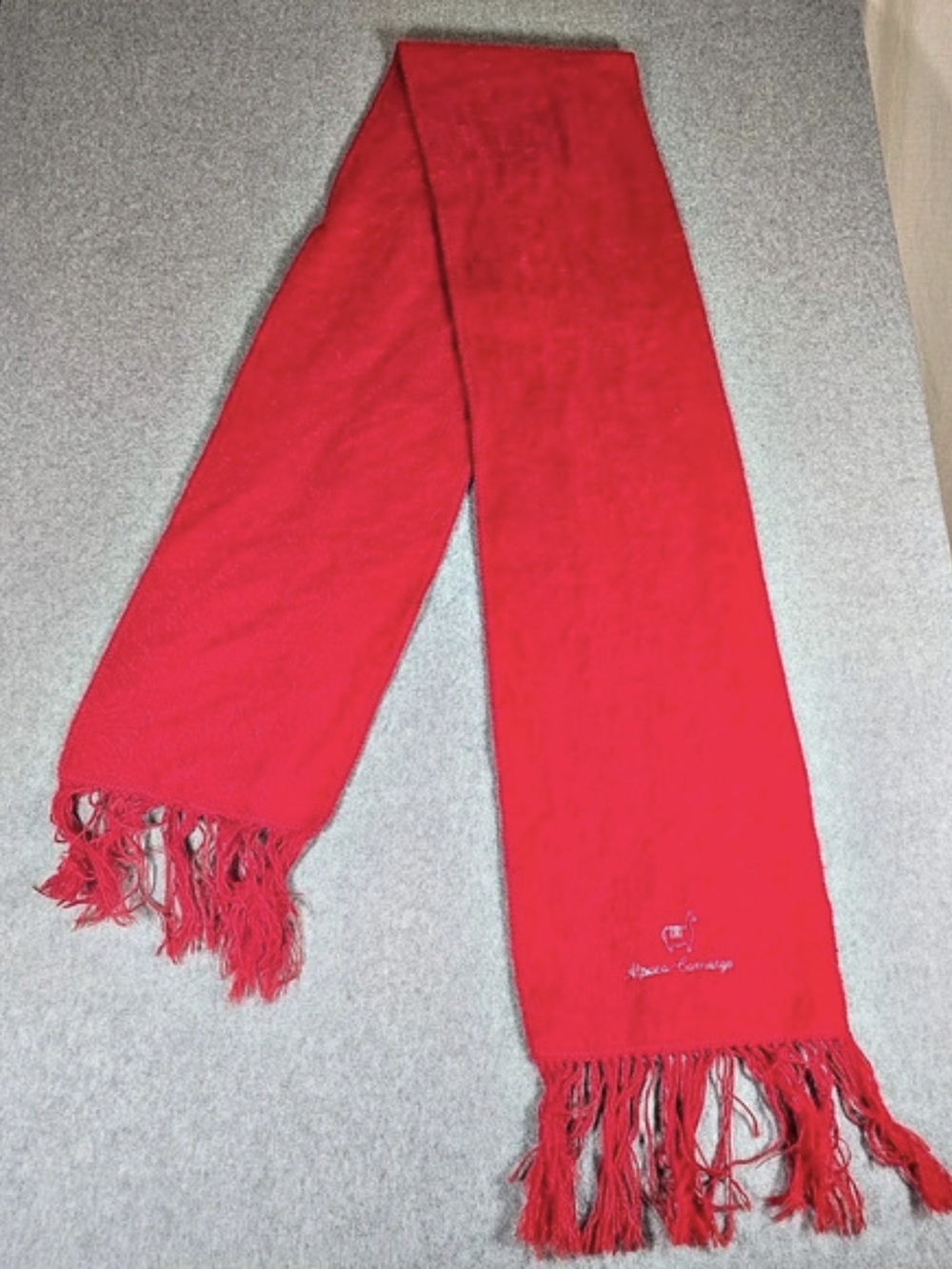 Alpaca Camargo Red Alpaca Fringe Scarf Made in Peru